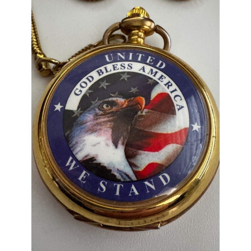 God Bless America American Pride Pocket Watch United We Stand‎